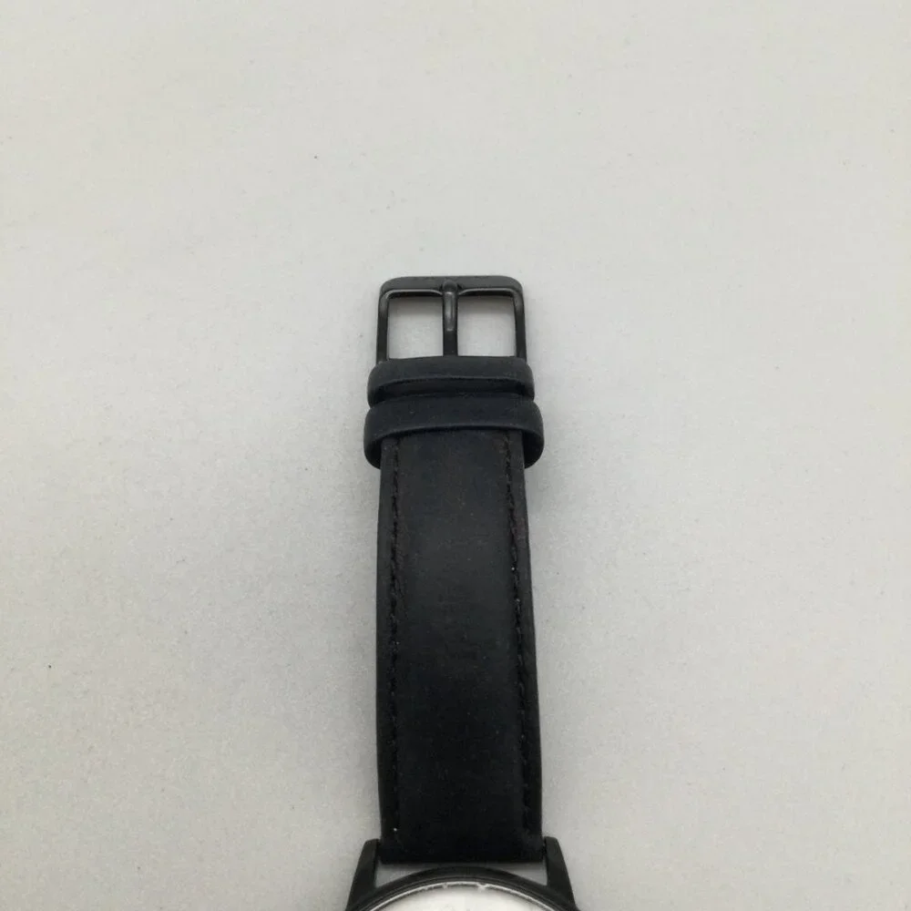 MVMT Boulevard Marble Watch Men 38mm Black Leather Band New Battery
